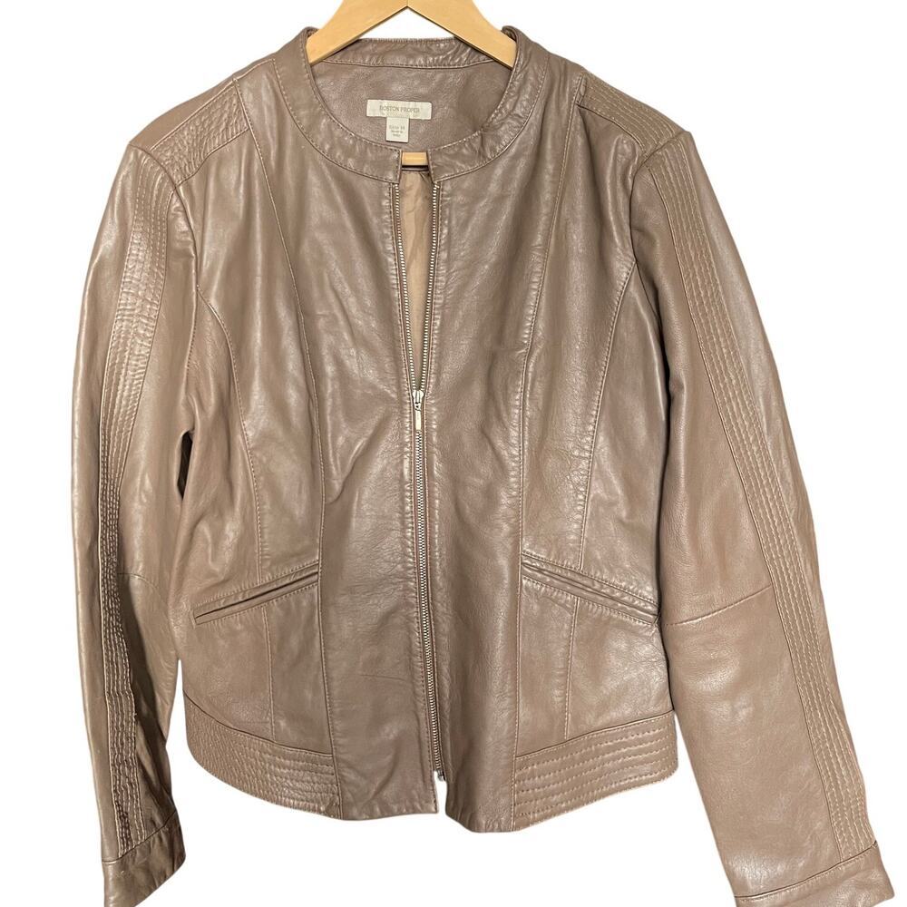 Boston Proper Women's Genuine Leather Jacket Size 14